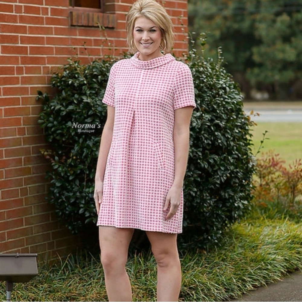 New with tags TYLER BOE Kristen Dress Pink Jacquard Floral